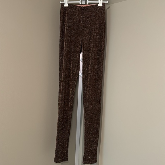 Naked Wardrobe Glow Up Leggings in color Rust (brown shimmer) size Small NWT - Picture 1 of 6